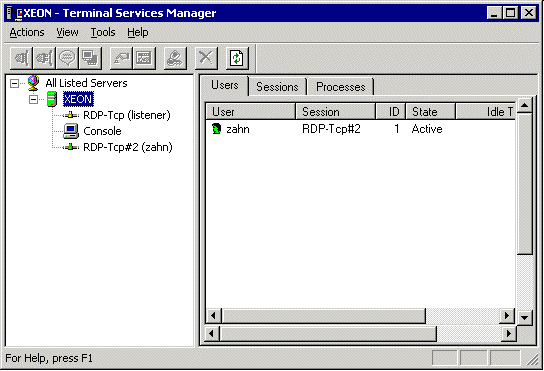 windows terminal services configuration