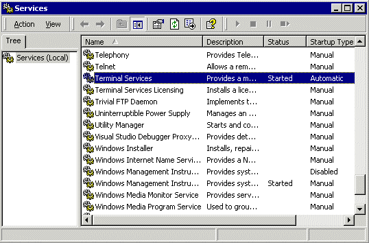 windows terminal services